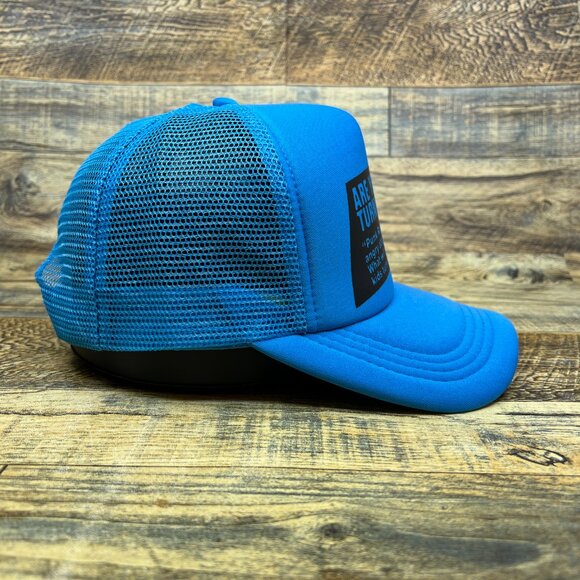 Are Your Kids Turning Punk Mens Trucker Hat Blue Snapback Old Ad Retro Ball Cap - Picture 4 of 8